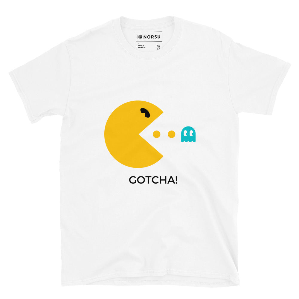 Λευκό Ανδρικό T-shirt - Pac Man Gotcha!