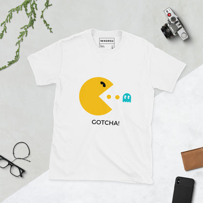 Λευκό Ανδρικό T-shirt - Pac Man Gotcha!