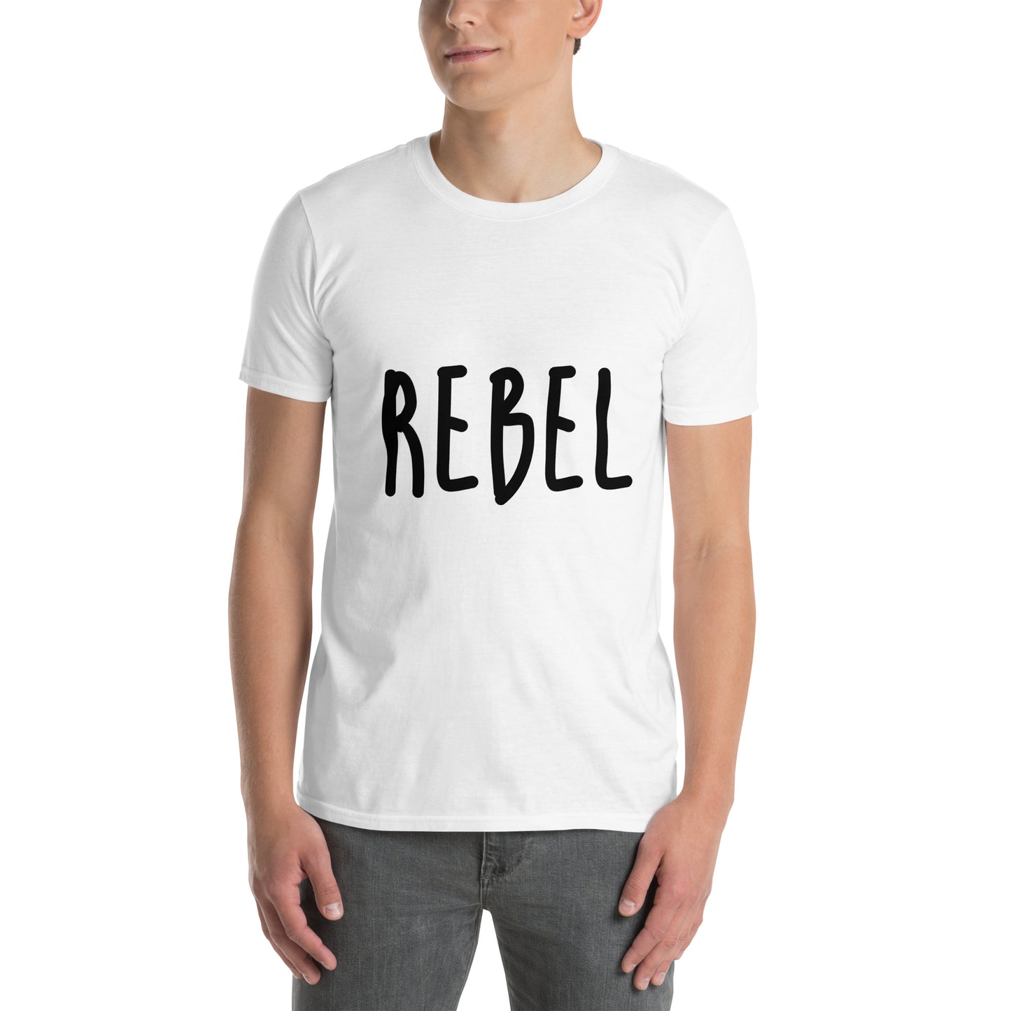 Λευκό Ανδρικό T-shirt - Rebel