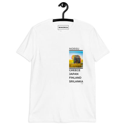 Λευκό Ανδρικό T-shirt - Ελέφαντας Greece, Japan, Finland, Sri Lanka