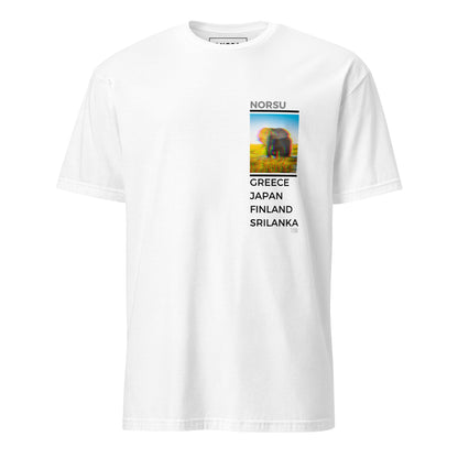 Λευκό Ανδρικό T-shirt - Ελέφαντας Greece, Japan, Finland, Sri Lanka