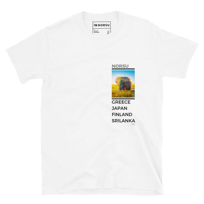 Λευκό Ανδρικό T-shirt - Ελέφαντας Greece, Japan, Finland, Sri Lanka