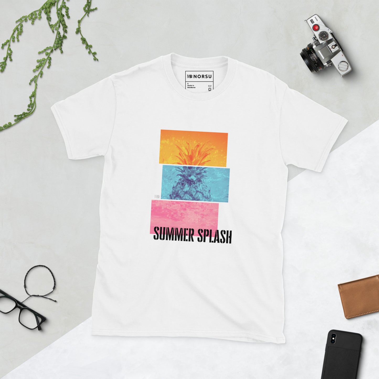 Λευκό Ανδρικό T-shirt - Summer Splash