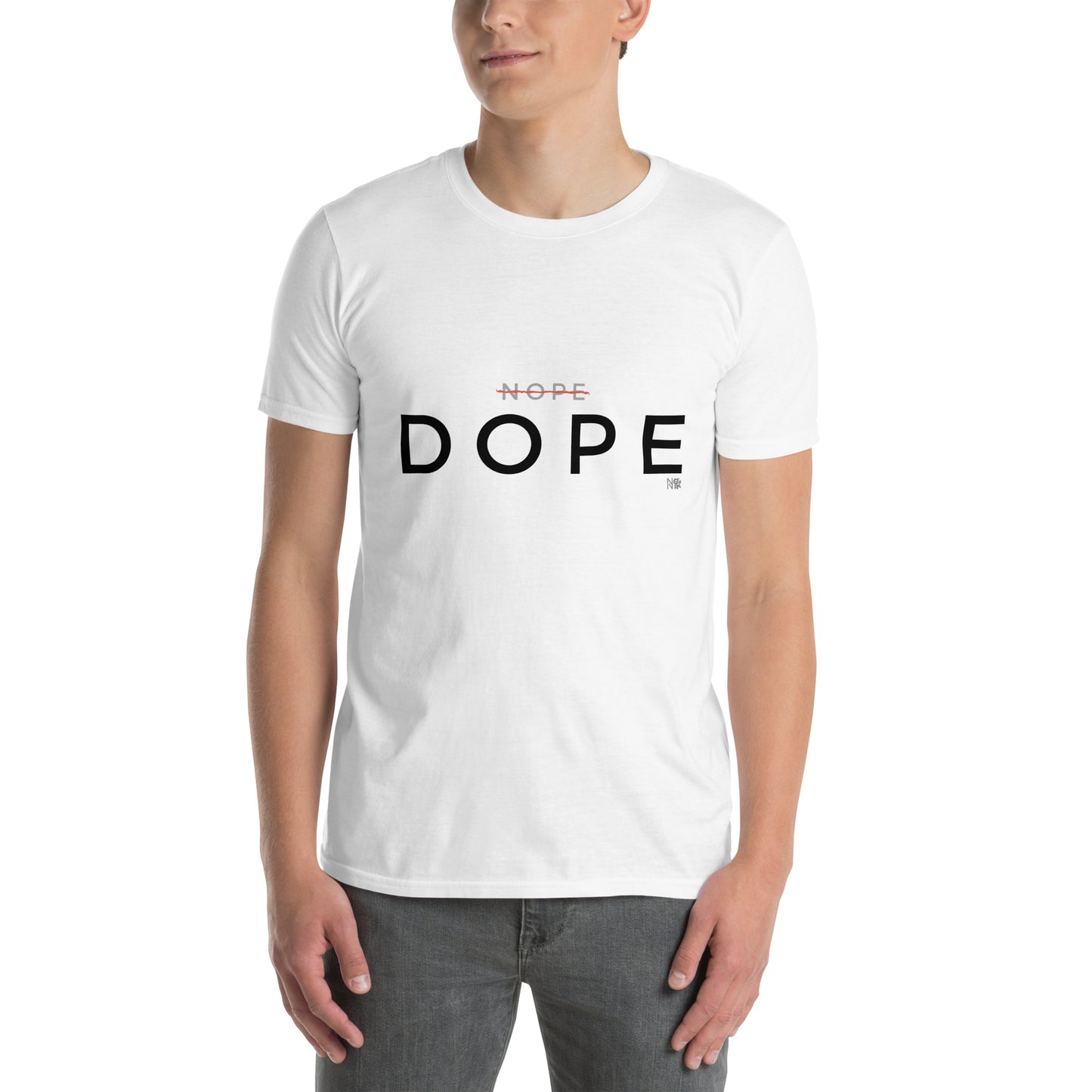 Λευκό Ανδρικό T-shirt - Nope, Dope!