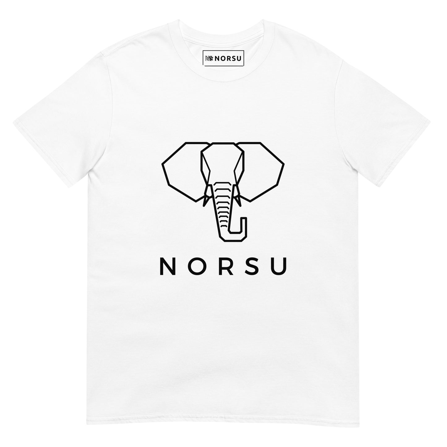 Λευκό Ανδρικό T-shirt - Ελέφαντας Μονόχρωμος Norsu