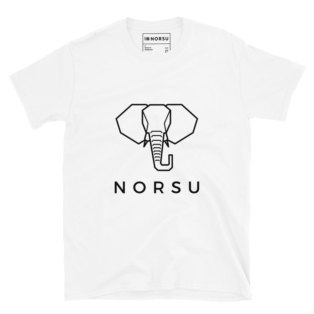 Λευκό Ανδρικό T-shirt - Ελέφαντας Μονόχρωμος Norsu