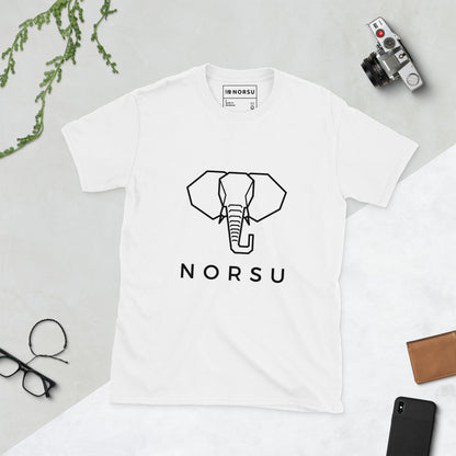 Λευκό Ανδρικό T-shirt - Ελέφαντας Μονόχρωμος Norsu