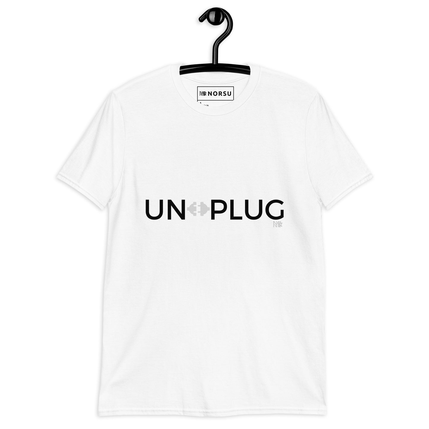 Λευκό Ανδρικό T-shirt - Unplug