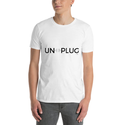 Λευκό Ανδρικό T-shirt - Unplug