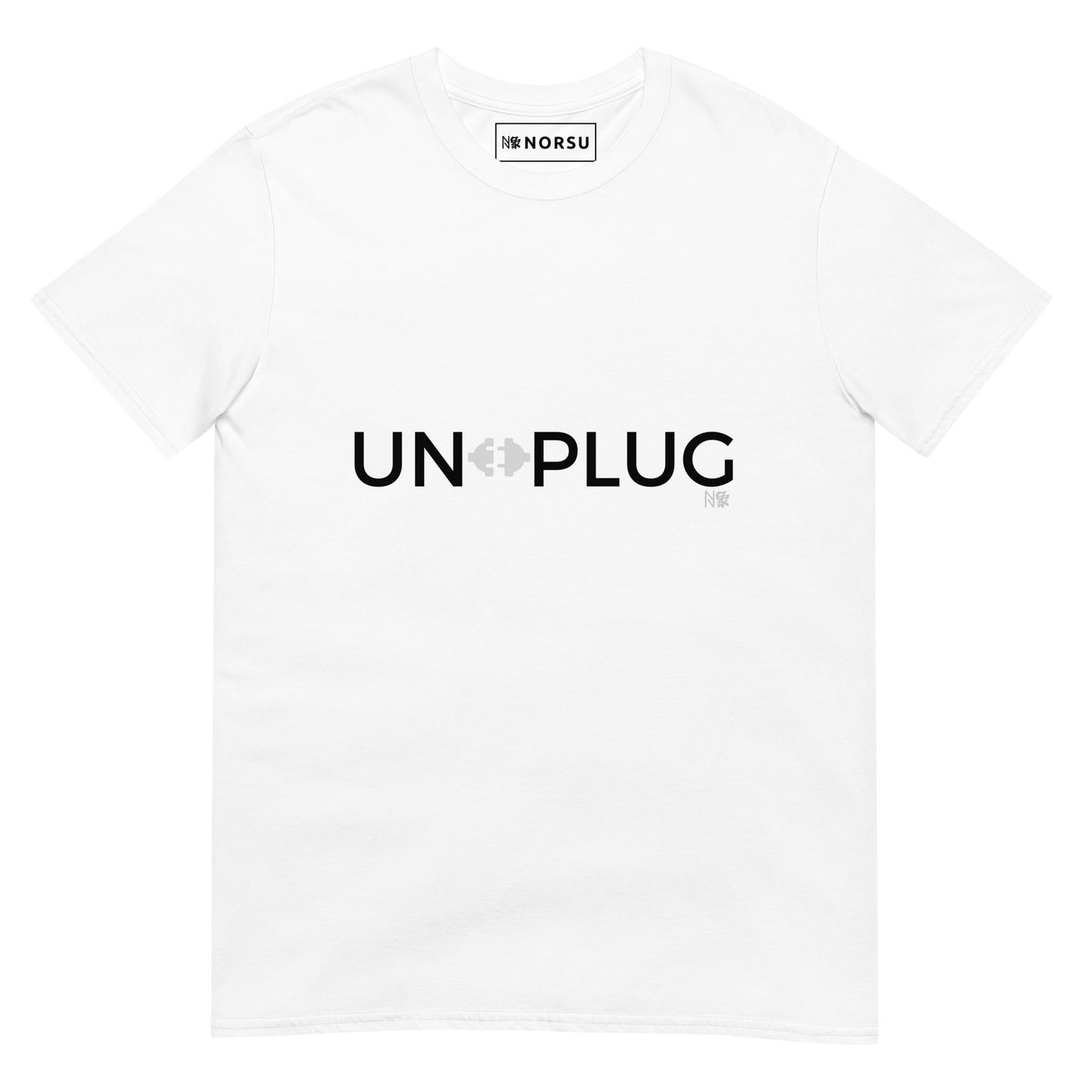 Λευκό Ανδρικό T-shirt - Unplug