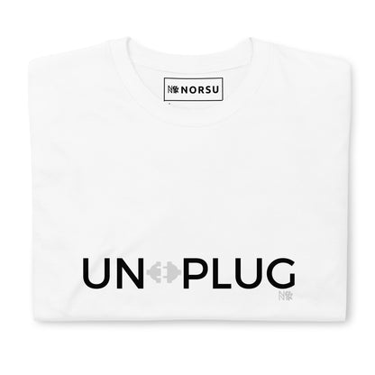 Λευκό Ανδρικό T-shirt - Unplug