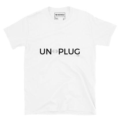 Λευκό Ανδρικό T-shirt - Unplug