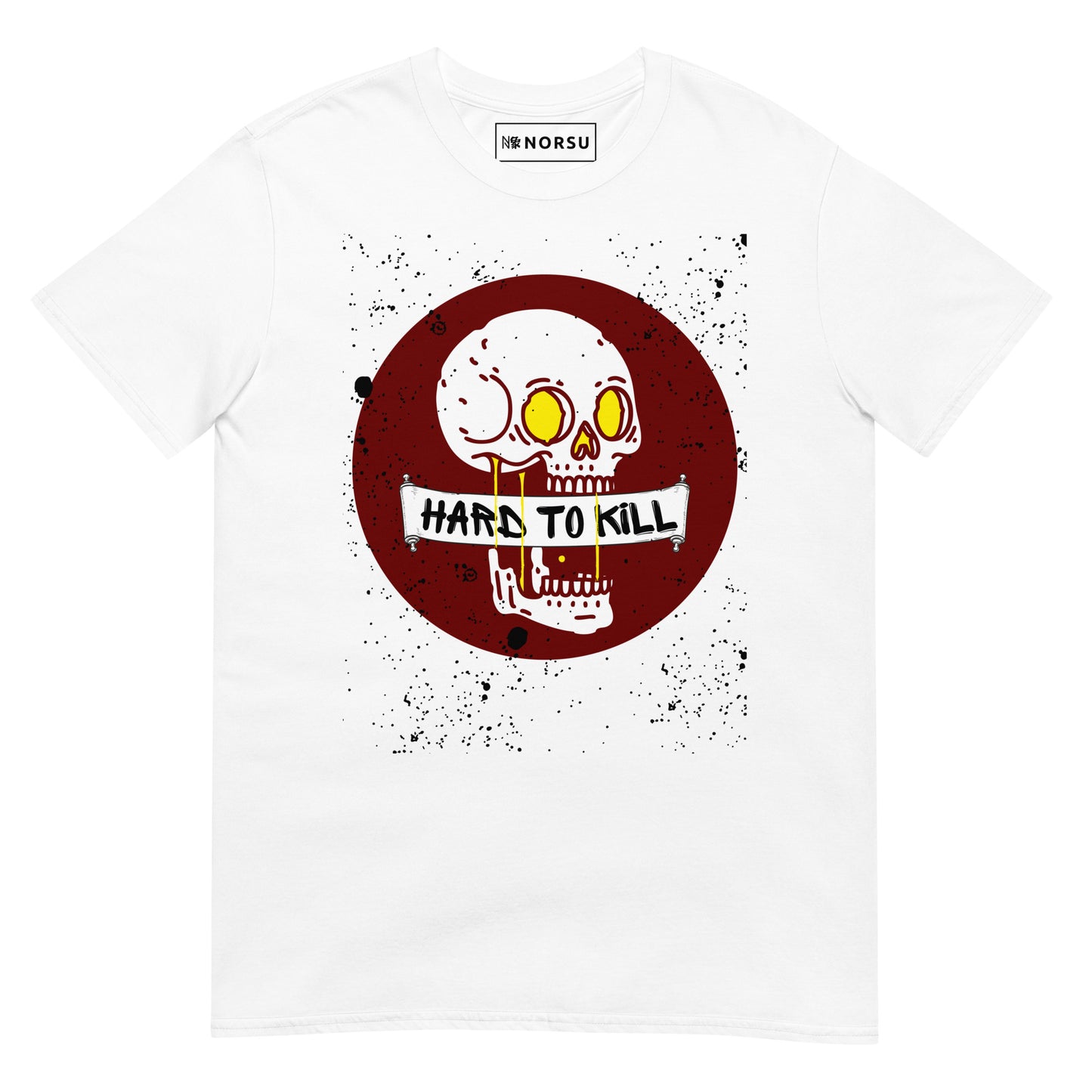 Λευκό Ανδρικό T-shirt - Νεκροκεφαλή Hard to K*ll