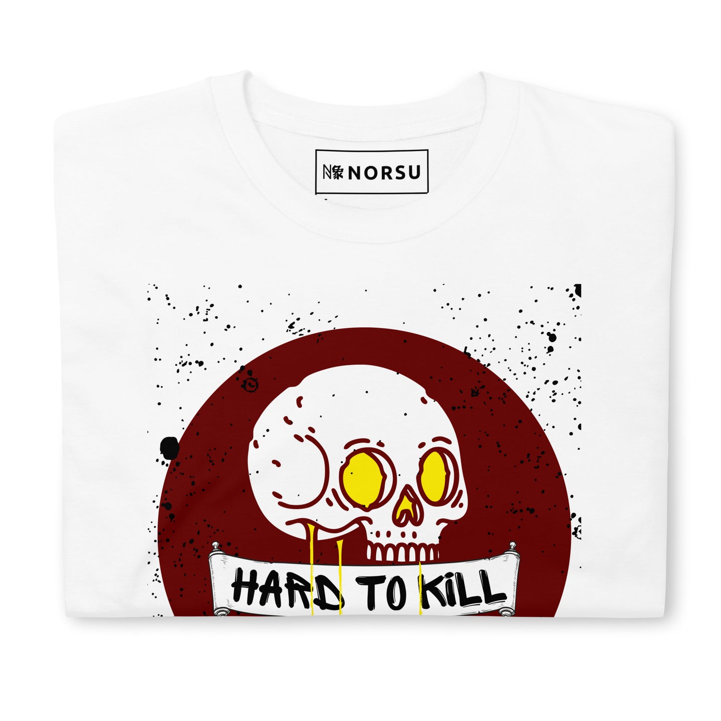 Λευκό Ανδρικό T-shirt - Νεκροκεφαλή Hard to K*ll