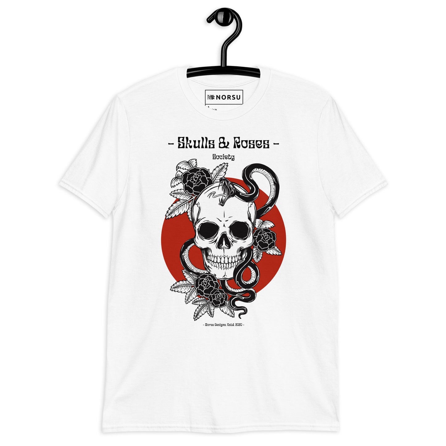 Λευκό Ανδρικό T-shirt - Nεκροκεφαλή Skulls & Roses Society