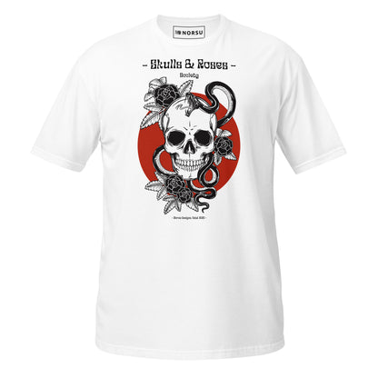 Λευκό Ανδρικό T-shirt - Nεκροκεφαλή Skulls & Roses Society