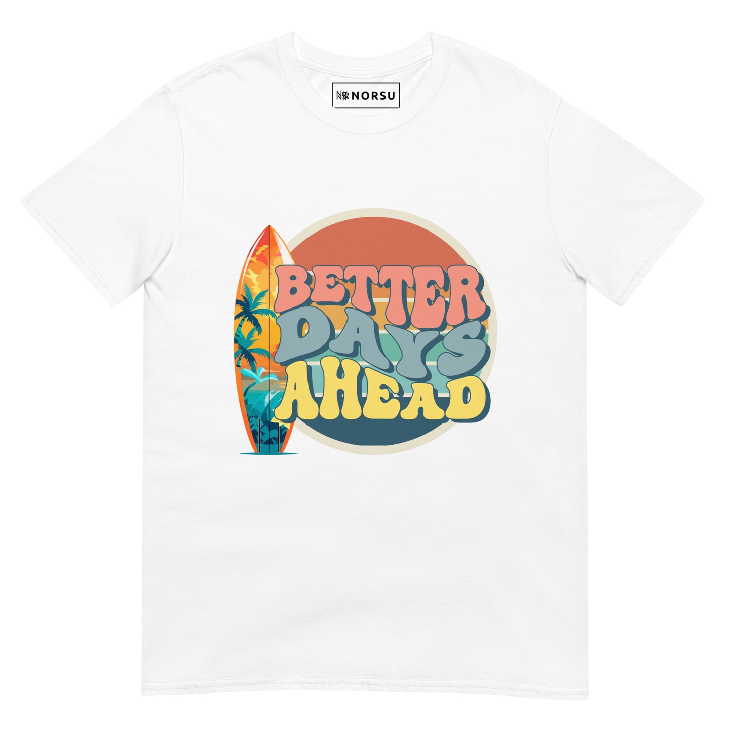 Λευκό Ανδρικό T-shirt - Better days ahead for surfers