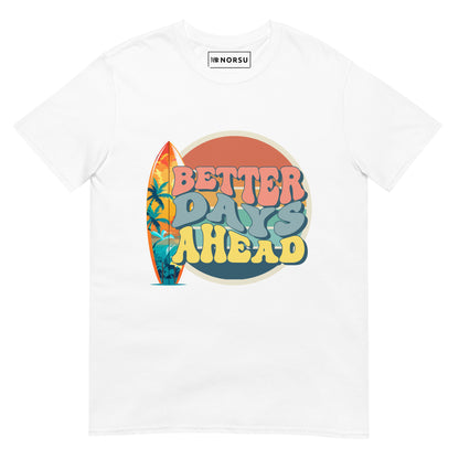 Λευκό Ανδρικό T-shirt - Better days ahead for surfers