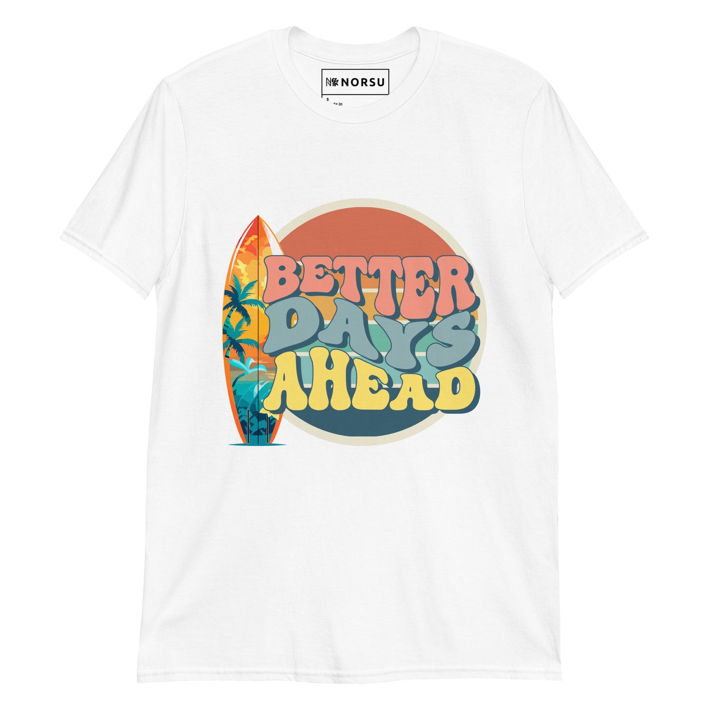 Λευκό Ανδρικό T-shirt - Better days ahead for surfers