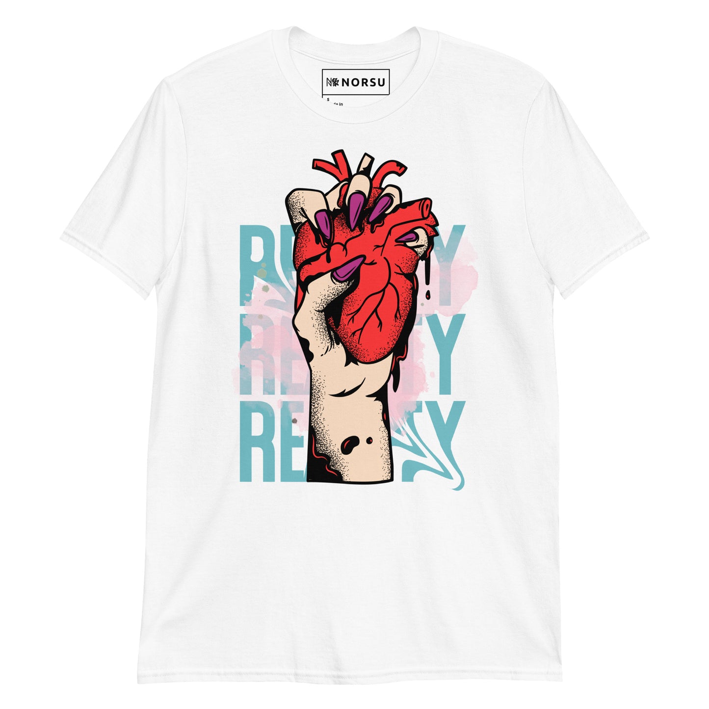 Λευκό Ανδρικό T-shirt - Reality Heart