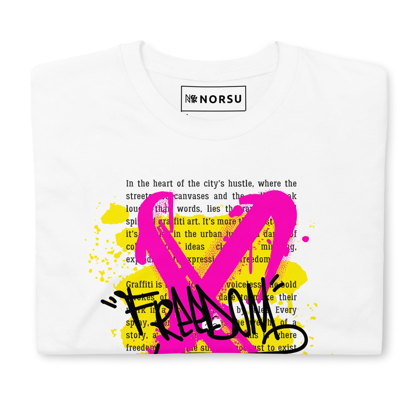 Λευκό Ανδρικό T-shirt - Graffiti Freedom