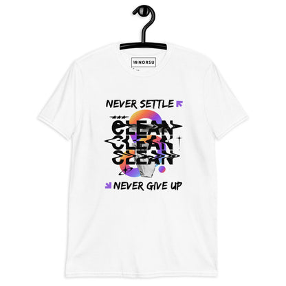 Λευκό Ανδρικό T-shirt - Never Settle, Never Give Up