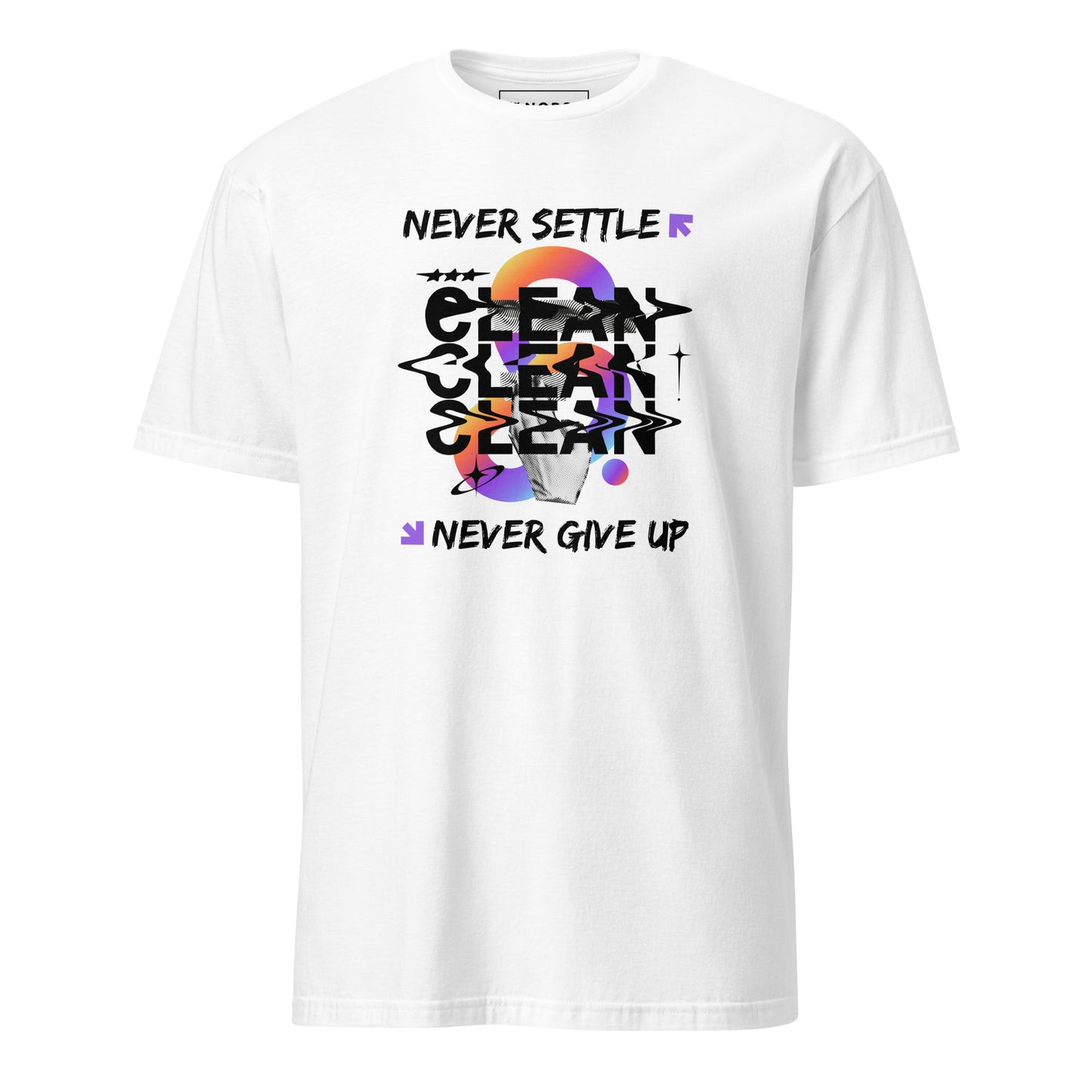 Λευκό Ανδρικό T-shirt - Never Settle, Never Give Up