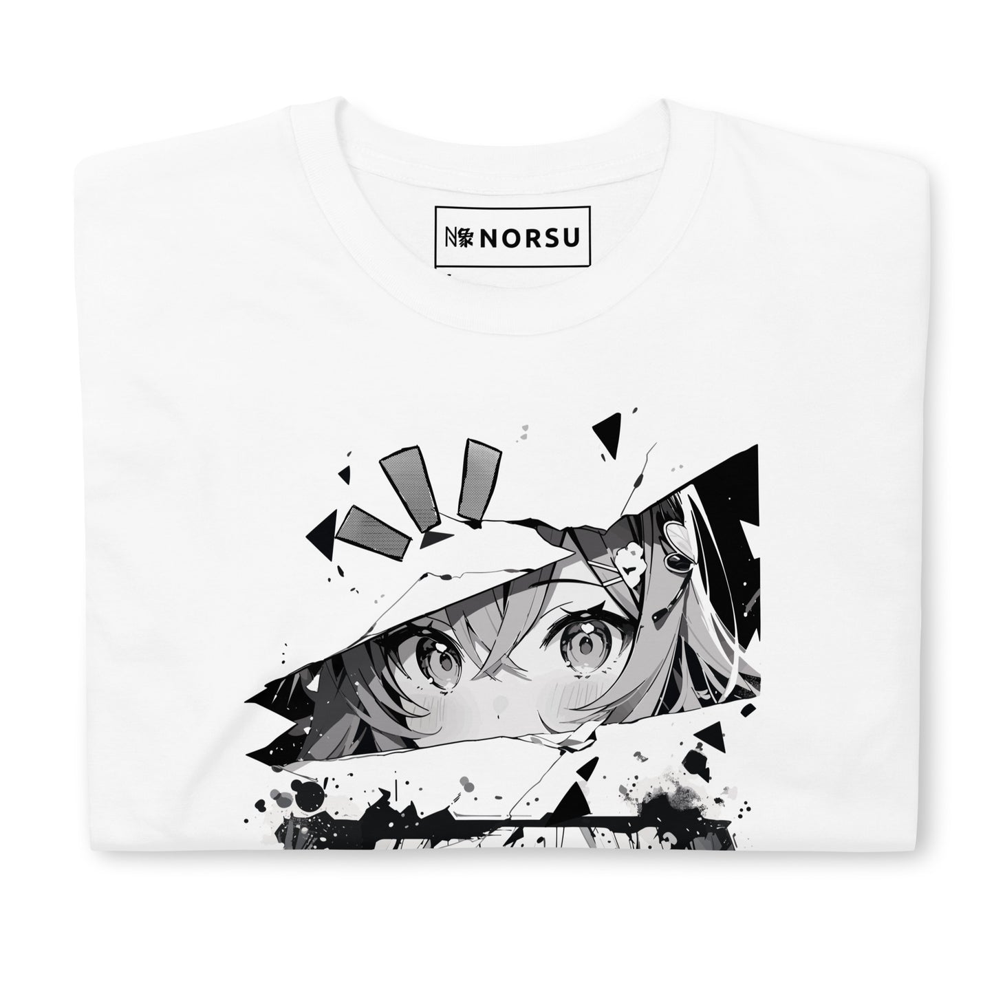 Λευκό Ανδρικό T-shirt - Ασπρόμαυρα Σκίτσα Anime Manga Tales