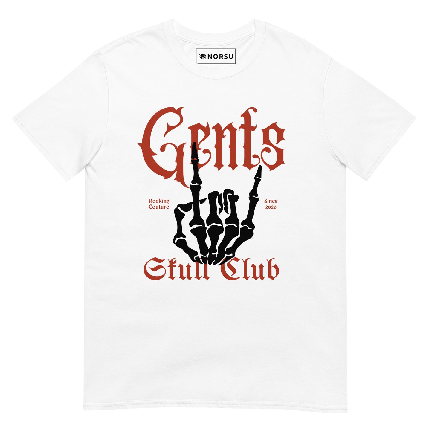 Λευκό Ανδρικό T-shirt - Gents Skull Club Κόκκινο