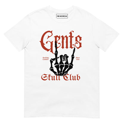 Λευκό Ανδρικό T-shirt - Gents Skull Club Κόκκινο