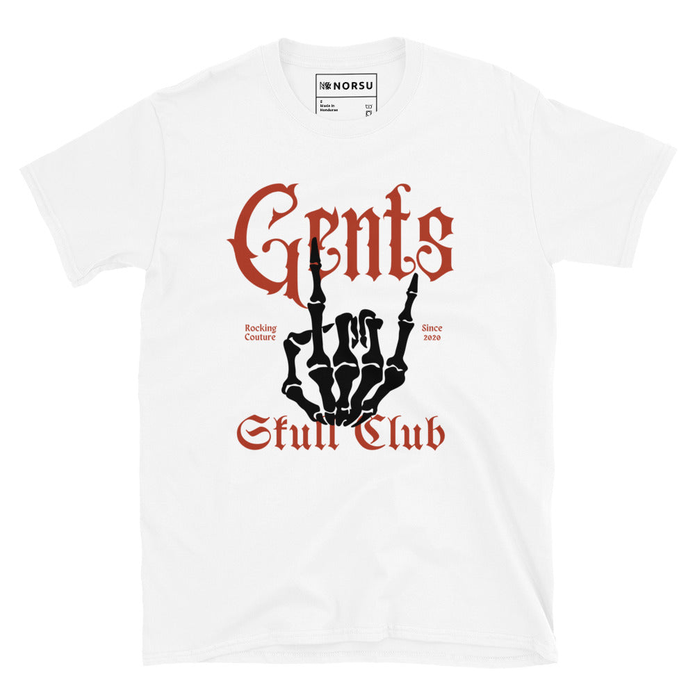 Λευκό Ανδρικό T-shirt - Gents Skull Club Κόκκινο