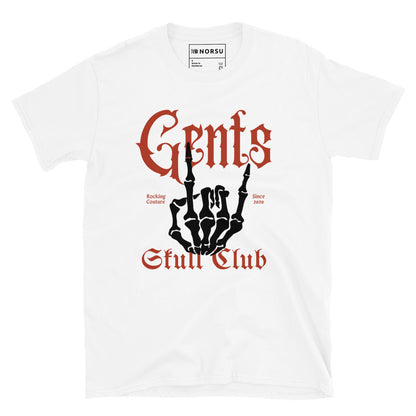 Λευκό Ανδρικό T-shirt - Gents Skull Club Κόκκινο