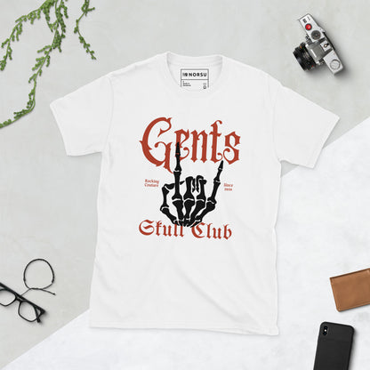 Λευκό Ανδρικό T-shirt - Gents Skull Club Κόκκινο