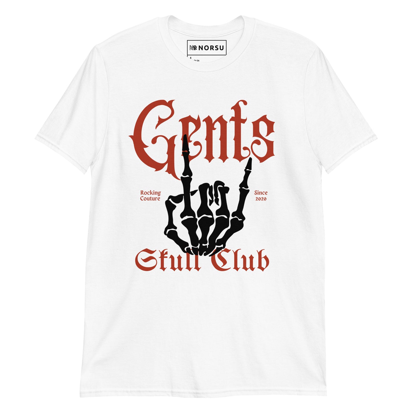 Λευκό Ανδρικό T-shirt - Gents Skull Club Κόκκινο