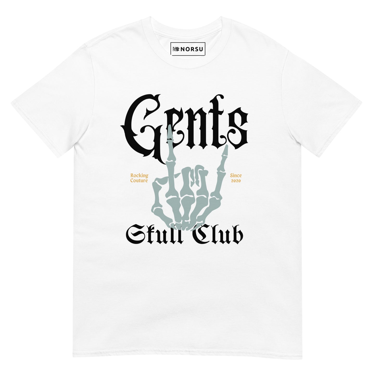 Λευκό Ανδρικό T-shirt - Gents Skull Club Μαύρο