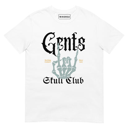 Λευκό Ανδρικό T-shirt - Gents Skull Club Μαύρο