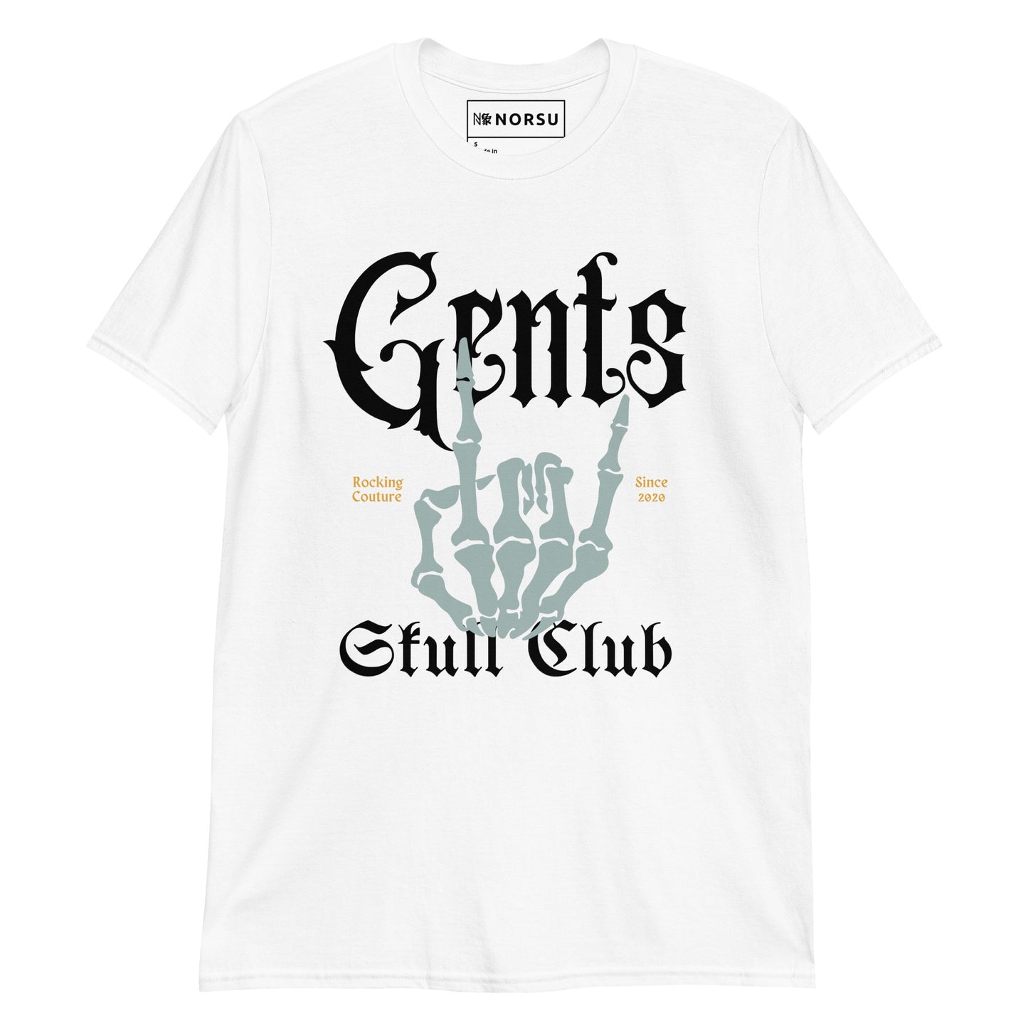 Λευκό Ανδρικό T-shirt - Gents Skull Club Μαύρο