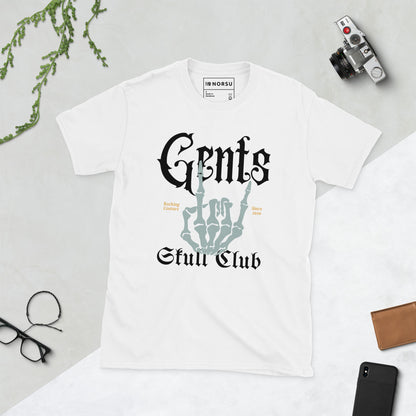 Λευκό Ανδρικό T-shirt - Gents Skull Club Μαύρο