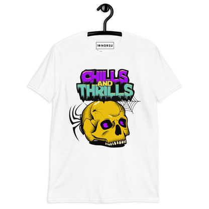 Λευκό Ανδρικό T-shirt - Νεκροκεφαλή Skull Chills & Thrills