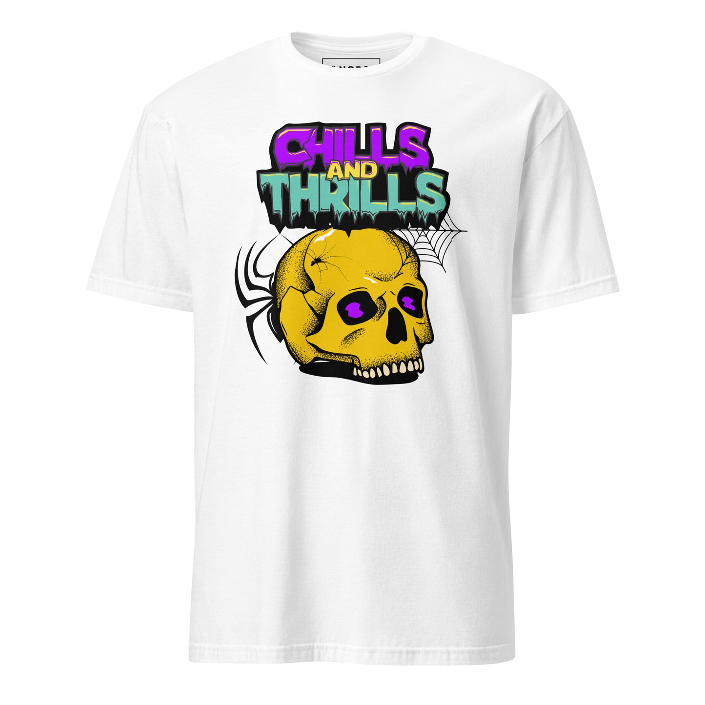 Λευκό Ανδρικό T-shirt - Νεκροκεφαλή Skull Chills & Thrills