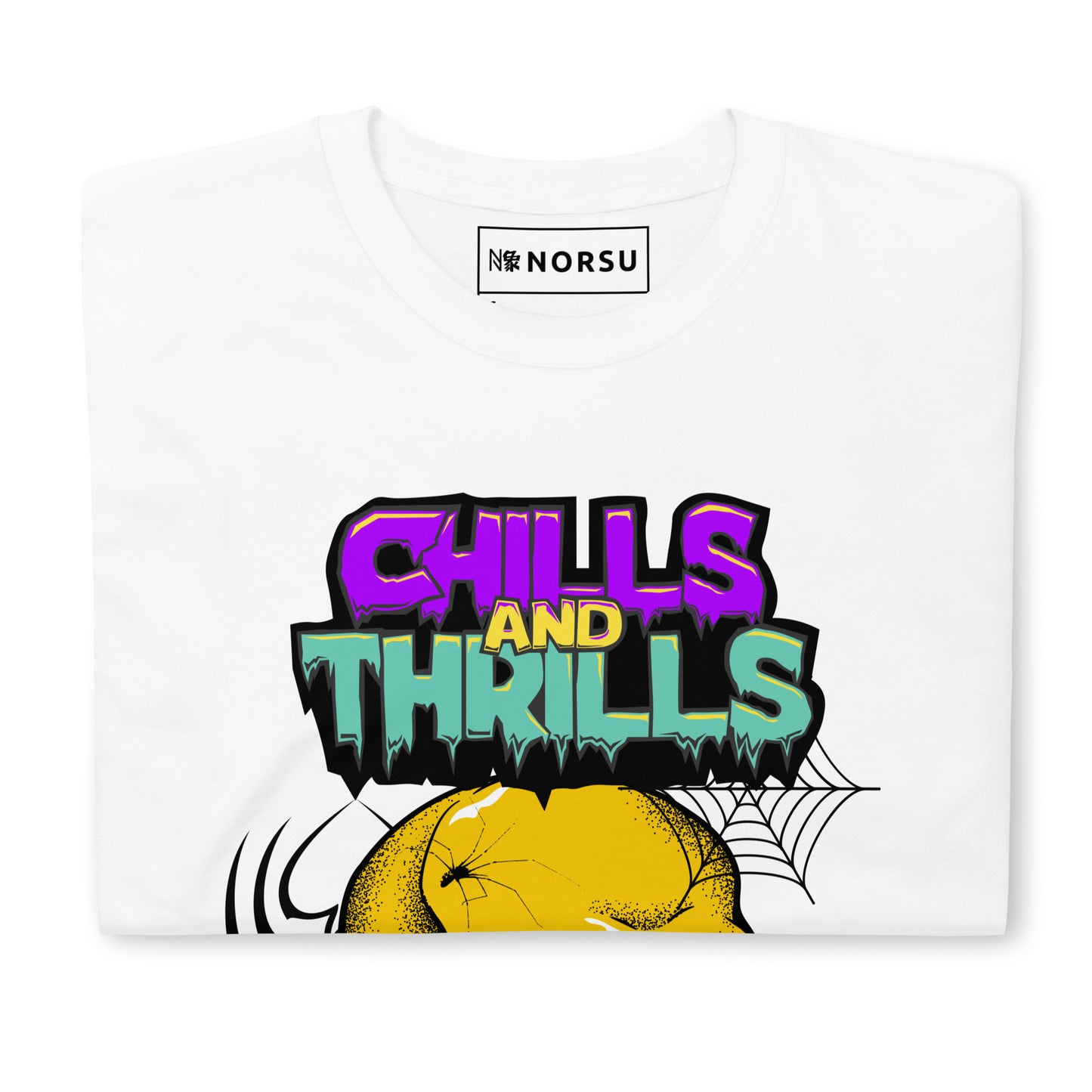 Λευκό Ανδρικό T-shirt - Νεκροκεφαλή Skull Chills & Thrills