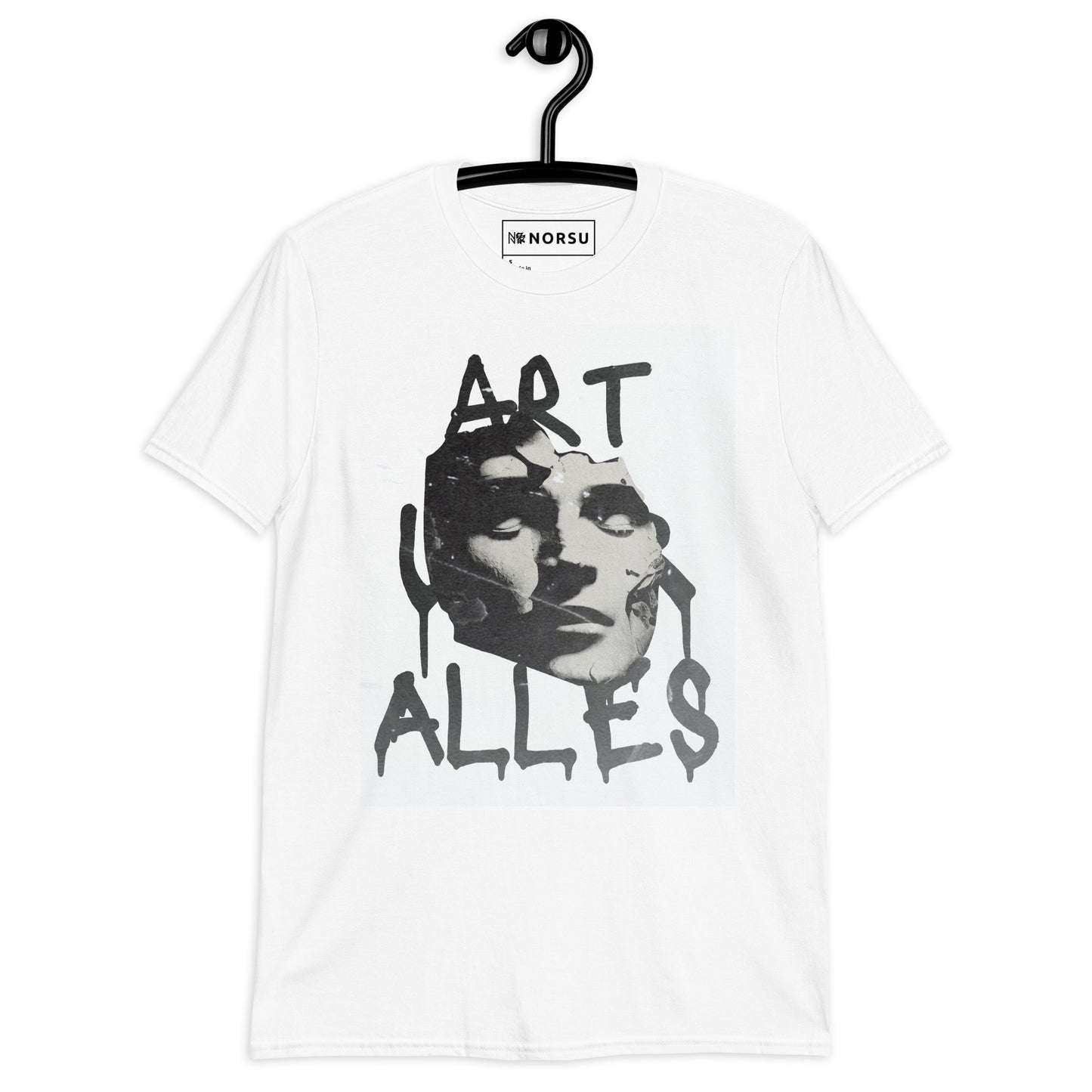 Λευκό Ανδρικό T-shirt - Άγαλμα Art Uber Alles