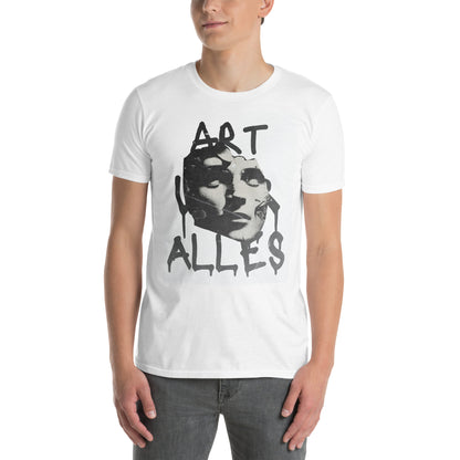 Λευκό Ανδρικό T-shirt - Άγαλμα Art Uber Alles