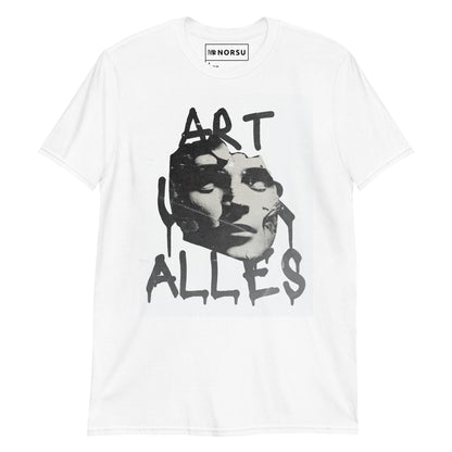 Λευκό Ανδρικό T-shirt - Άγαλμα Art Uber Alles