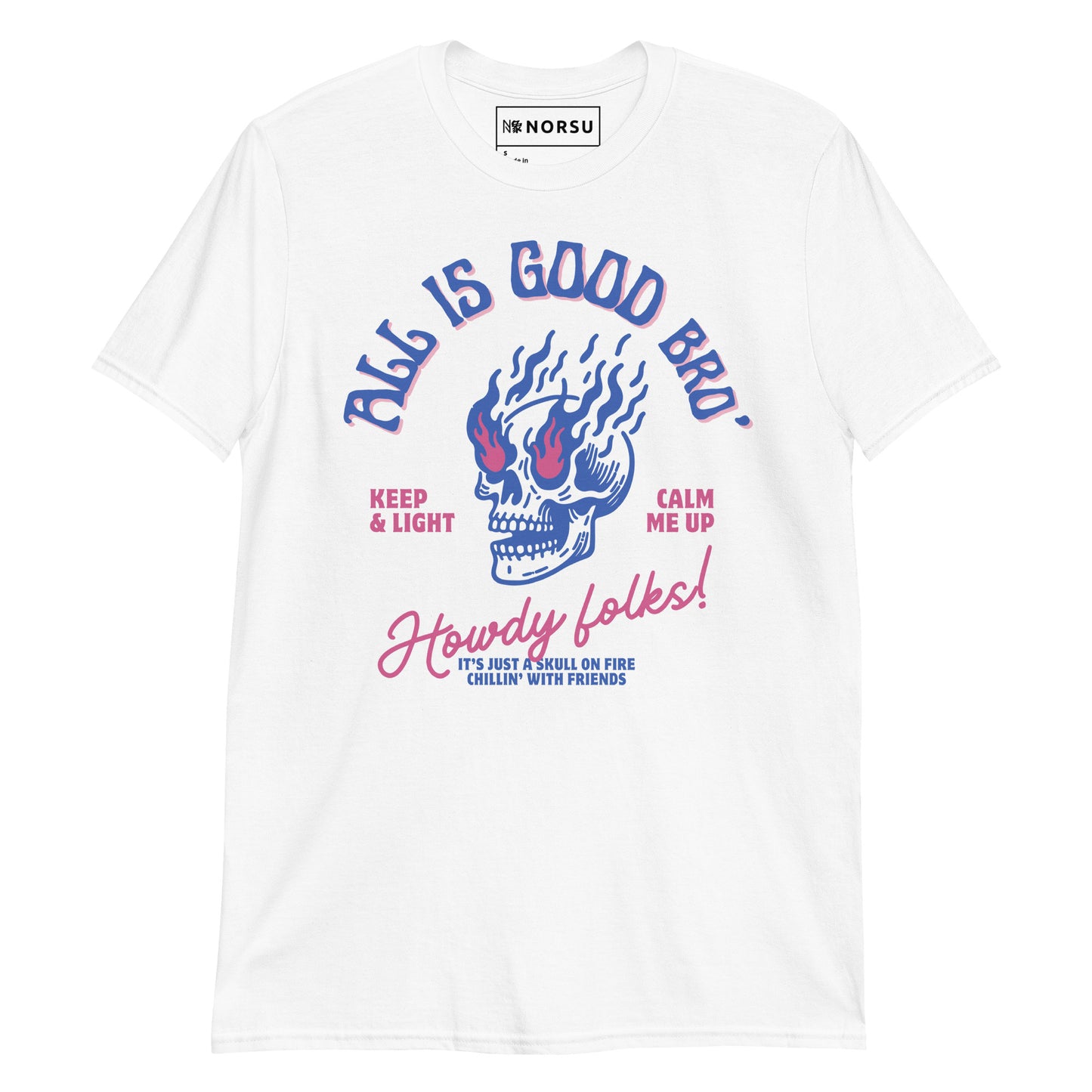 Λευκό Ανδρικό T-shirt - Νεκροκεφαλή Skull All Is Good Bro'