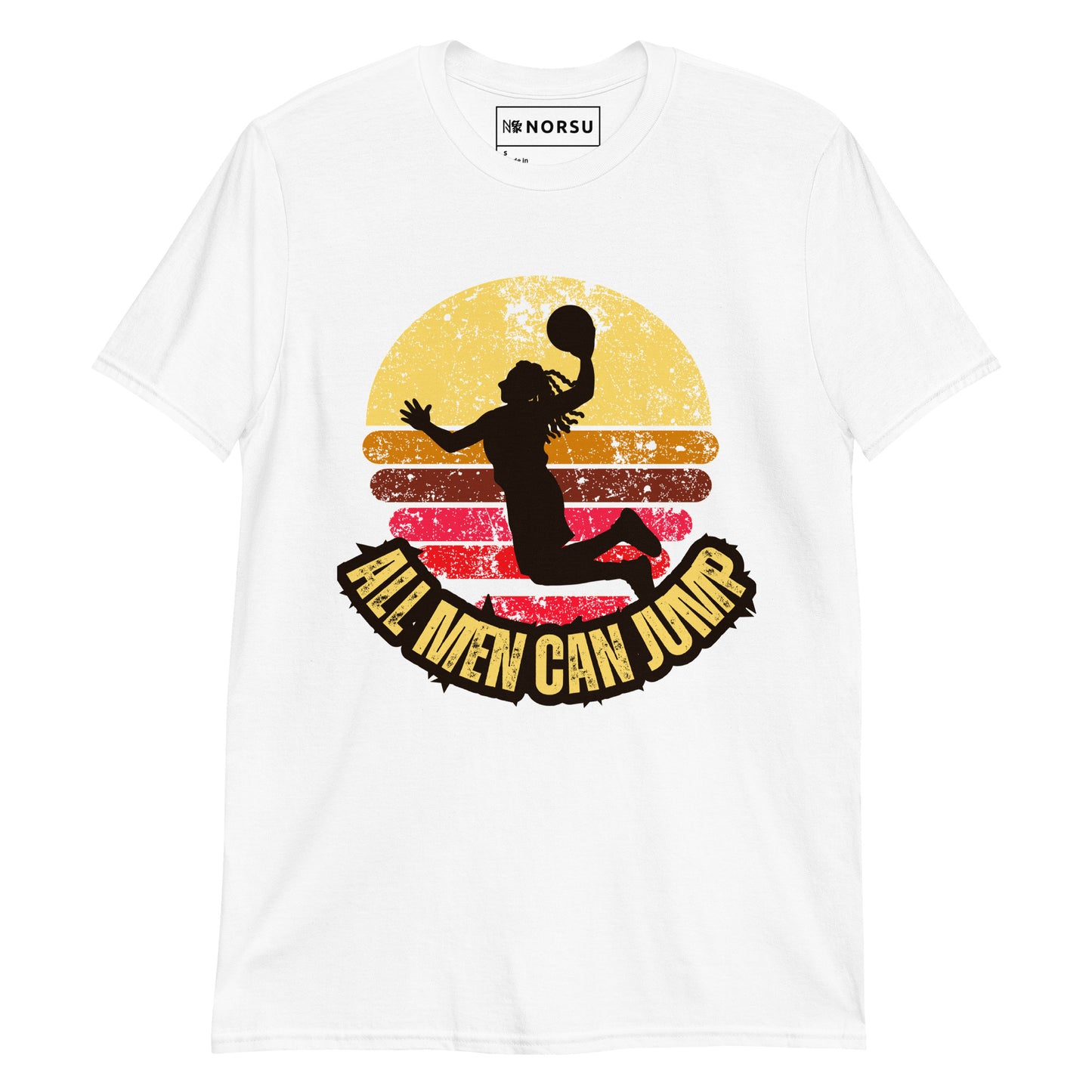 Λευκό Ανδρικό T-shirt - Μπάσκετ All Men Can Jump