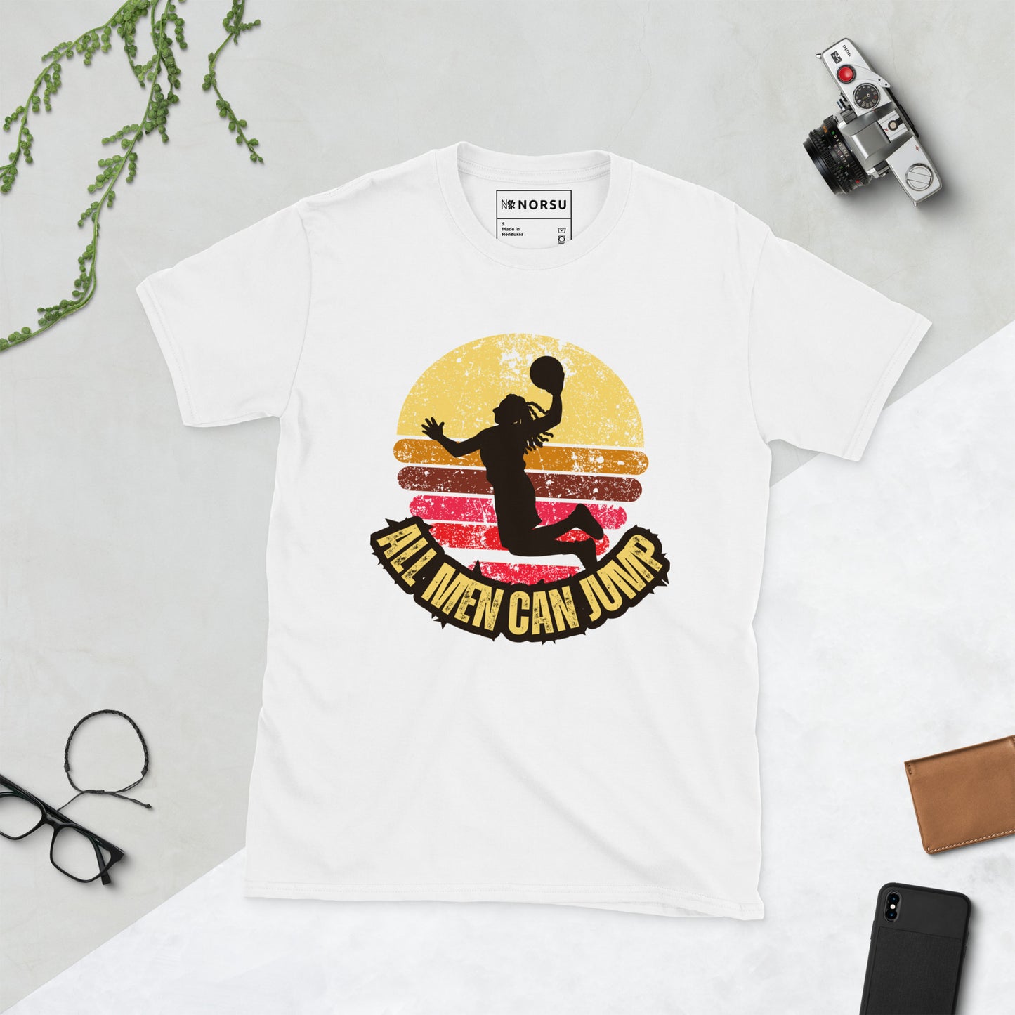 Λευκό Ανδρικό T-shirt - Μπάσκετ All Men Can Jump