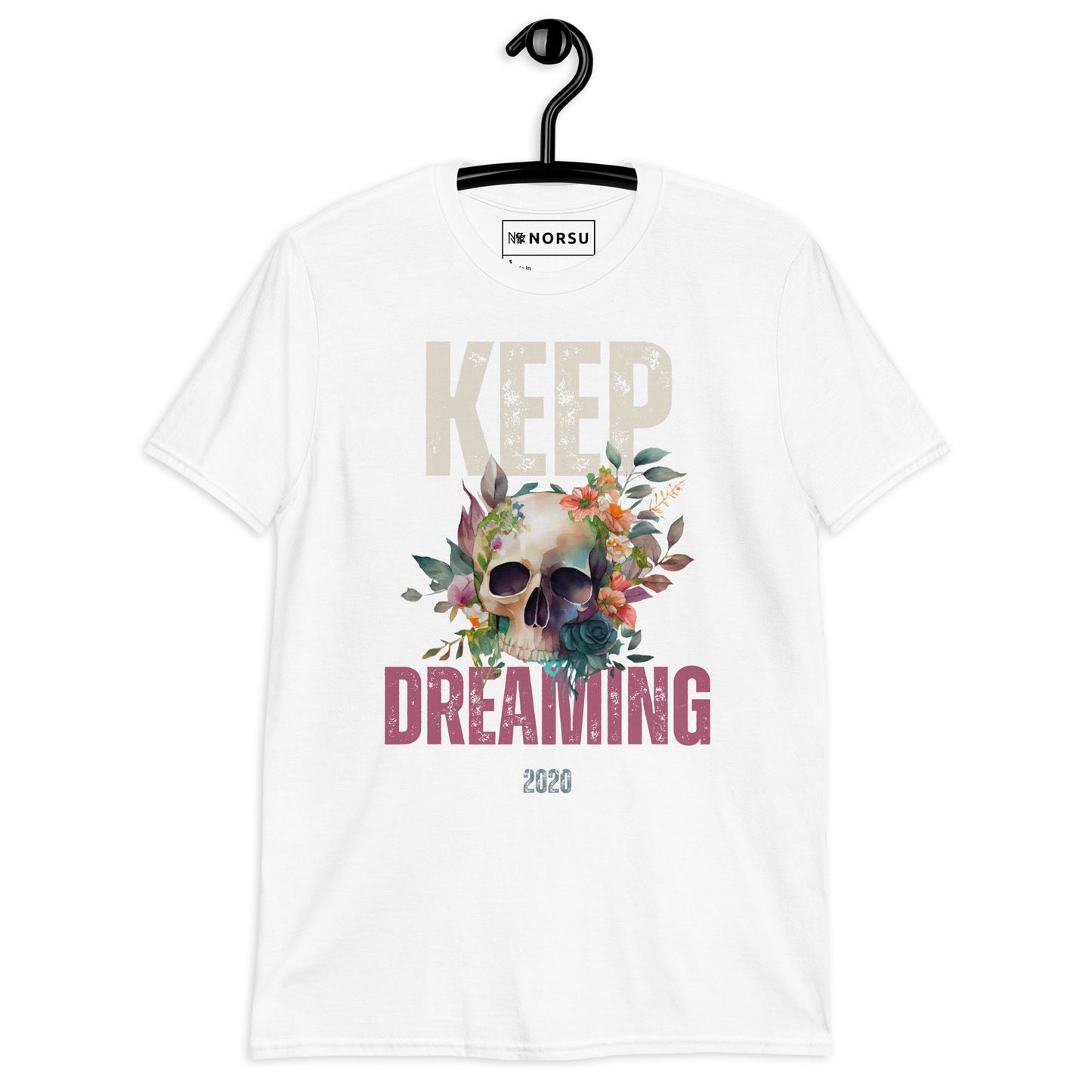 Λευκό Ανδρικό T-shirt - Νεκροκεφαλή Keep Dreaming