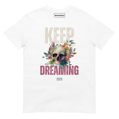 Λευκό Ανδρικό T-shirt - Νεκροκεφαλή Keep Dreaming