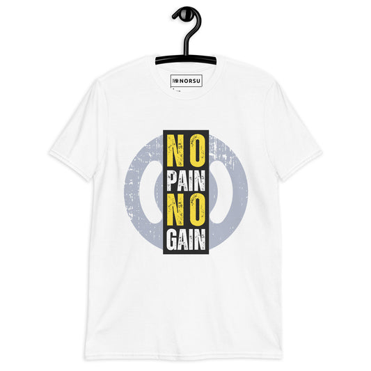 Λευκό Ανδρικό T-shirt - Γυμναστήριο No Pain No Gain